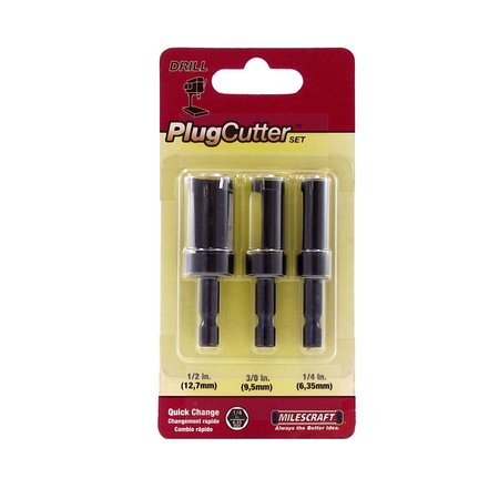 Milescraft 3pc. Plug Cutter Set (1/4", 1/2", 3/8") 5340